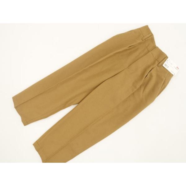 80%OFF 定価￥4,990 新品タグ付 ユニクロ UNIQLO ワンタックウールブレンドテーパードアンクルパンツ XS ベージュ