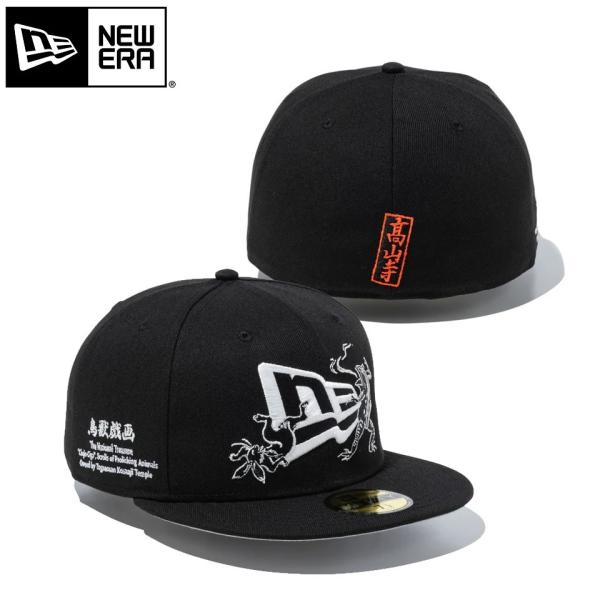 New Era 59FIFTY 鳥獣戯画コラボ　7 3/8キャップ NEW ERA（ニューエラ） 59FIFTY 鳥獣戯画 フラッグロゴ ブラック 帽子