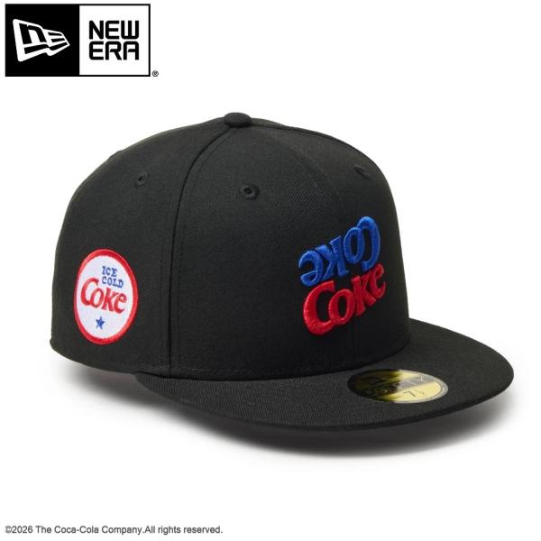 NEW ERA ( ニューエラ ) 59FIFTY Coca-Cola コカ・コーラ ブラック キャップ 帽子 59FIFTY フィッテッドキャップ メンズ レディース コカコーラ ロゴ 刺繍