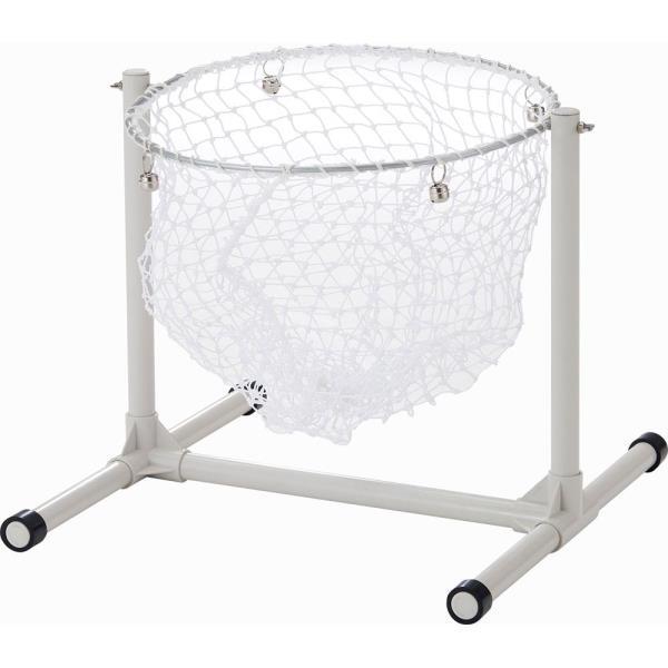 品番：D-7508W フロア玉入れ台 ホワイト商品仕様：●素材：本体/スチールパイプ塩ビコーティング直径28mm、ネット/ポリエチレン ●サイズ：幅50×奥行50×高さ42cm、リング径40cm ●重量：約1.85kg ●鈴付き ●ネット取...