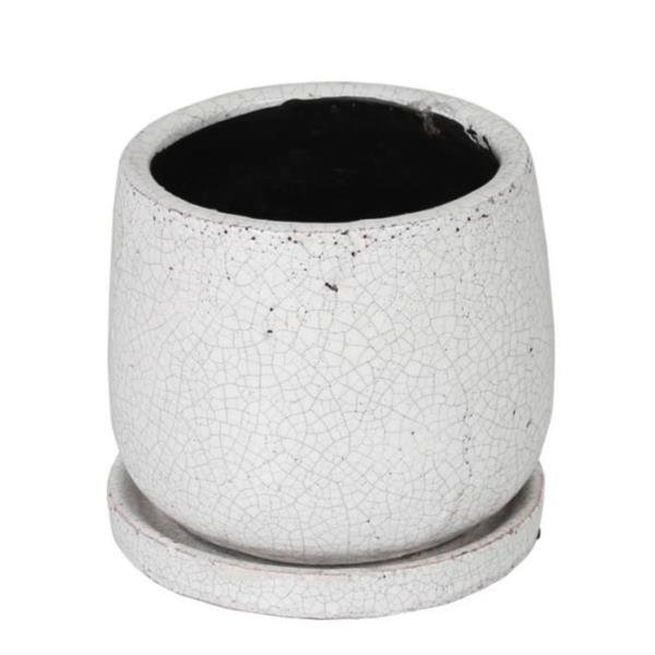|bg  Aؔ Eh|bg K655-851LWT GLAZED POT ROUND WHITE L (DTN) (Q41CD)