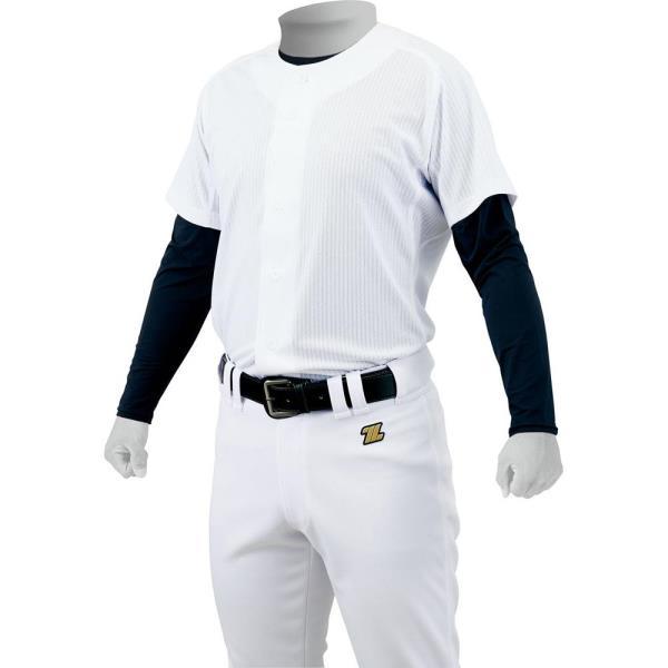 ユニフォーム 野球 ベースボールシャツ ジュニア ベースボールTシャツ (メール便発送) 野球 少年用ユニフォーム メッシュフルオープンシャツ ホワイト  (ZTB)