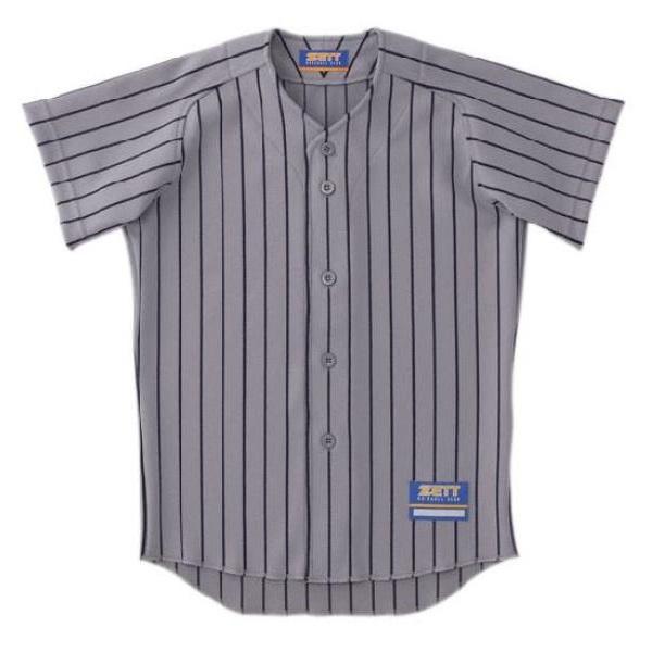 ユニフォーム 野球 ベースボールシャツ ジュニア ベースボールTシャツ (メール便発送) ジュニアユニフォームストライプメッシュシャツ SV/NB  (ZTB)