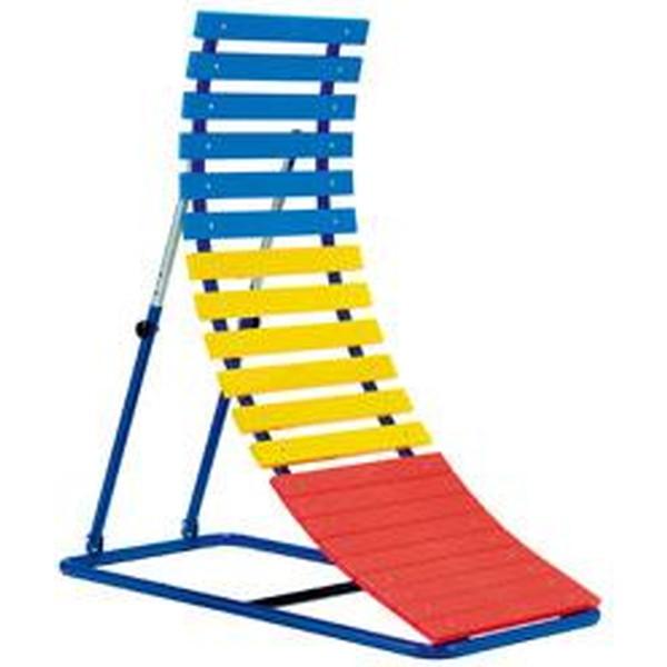 ●幅60cmの耐久性に優れたABS樹脂成型ワイドボード採用●ボード部調節サポートアームをより安全に配慮したダブルサポート。●ベース部はコーナー曲線の安全に配慮した設計(固定杭4本付)●鉄棒に近い●板間が狭い(下部のみ)品番：T-1652 逆...