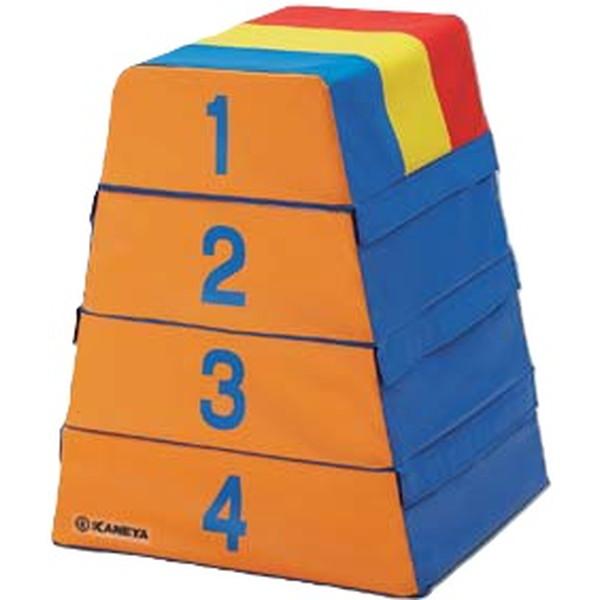 ●各段裏面すべり止め●面ファスナー連結品番：K-204 ソフトとび箱4段商品仕様：●材質：外被/ナイロンターポリン、中身/合成スポンジ●サイズ：上幅35cm×下幅65cm×奥60cm×高80cm●底面すべり止付●重さ：27kg検索ワード：跳...