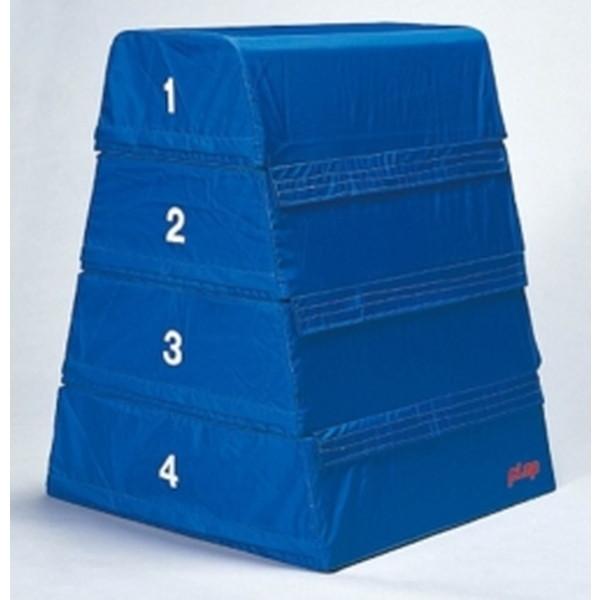 ●商品サイズ：高100×長80×上幅35-下幅80cm●重量：約50kg●材質：外被=ナイロン  芯材=特殊合成スポンジ●各段裏面すべり止めゴム付き品番：F2120 ソフト跳箱　４段式商品仕様：●商品サイズ：高100×長80×上幅35-下幅...