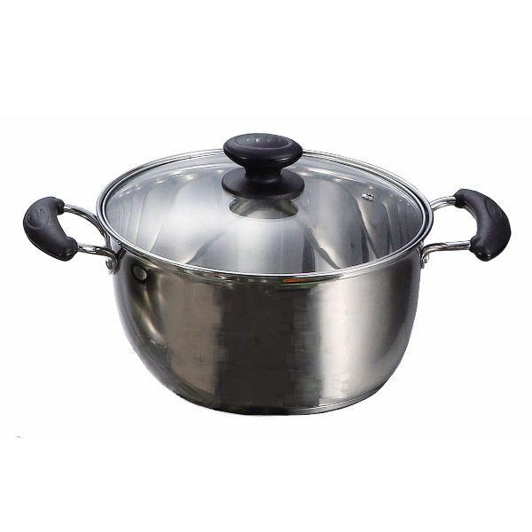 パール金属 レシェンテ 3層底 ガラス蓋付 両手鍋 22cm H-1049 (鍋