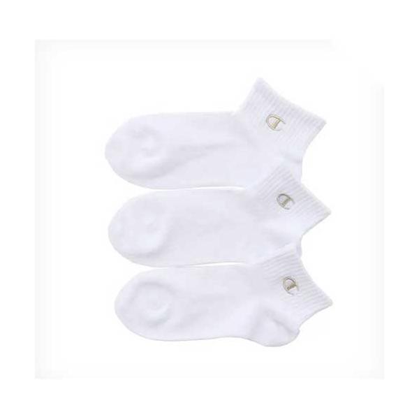 Champion チャンピオン CBSCY301 キッズ 3枚組 スニーカーインソックス ノンパイル ホワイト(010) 19-24cm