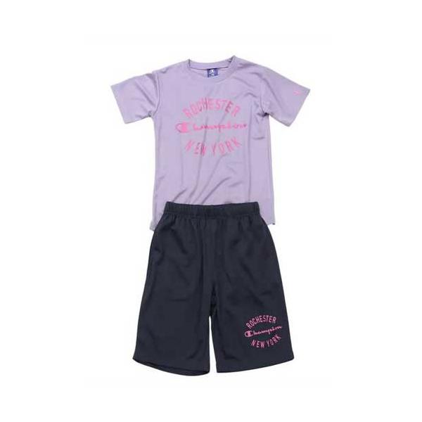 Champion チャンピオン CK-BSW04 キッズ Tシャツ アンド ショーツセット ラベンダー (225) 140サイズ