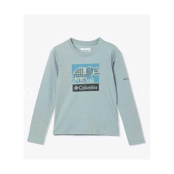 Columbia コロンビア AG7337 ヘーゼルデルヒルロングスリーブグラフィックTシャツ キッズ クラストブルーベアリープリント(461)
