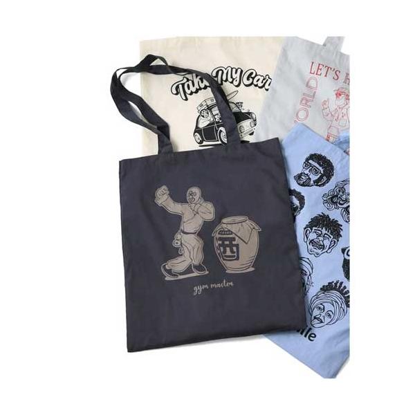 GYM MASTER ジムマスター G621729  シーチングプリントトート チャコール(04)