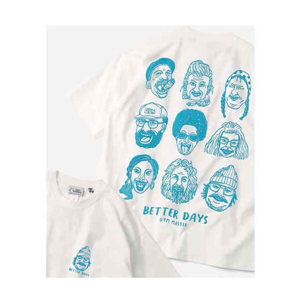 GYM MASTER ジムマスター G721710 7.4oz BETTER DAYSビッグTEE  ホワイト×ターコイズ (01ｘ53) Mサイズ