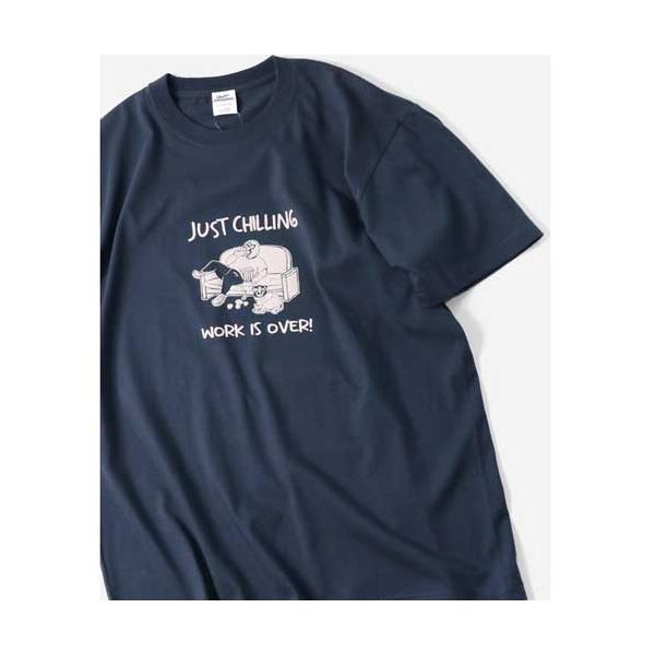 GYM MASTER ジムマスター G751771 5.6oz 5.6oz JUST CHILLING Tシャツ ネイビー(59) Lサイズ