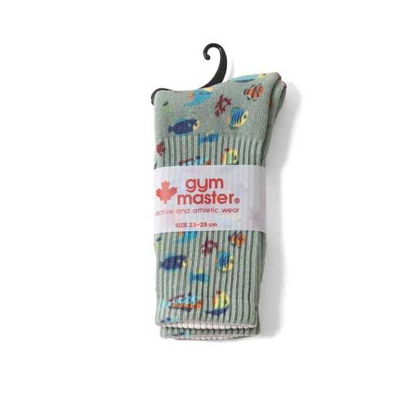 GYM MASTER ジムマスター G857329 ハッピーペイント クルーソックス FISH(26)