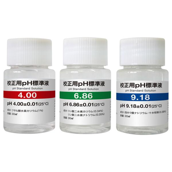 校正用pH標準液 ph4.00/6.86/9.18 各30ml FieleNew フタル酸塩 校正用pH標準液 ph4.00/6.86/9.18 各30ml FieleNew フタル酸塩