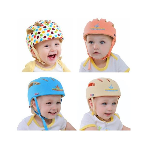 ベビー ・ 幼児 用 可愛い 洗える スポンジ ヘルメット 綿100％ 選べるカラー 3色 オリジナルバッグ付き CREDIBLE