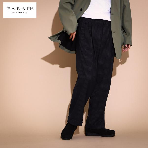 ファーラー スリータックワイドパンツ FARAH Three-tuck Wide