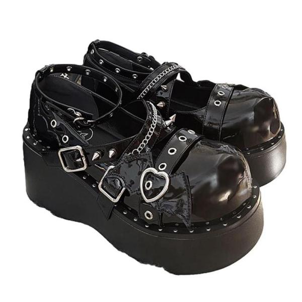 ロリータ 靴 レディース ゴスロリ ロリィタ 地雷系 パンプス 厚底