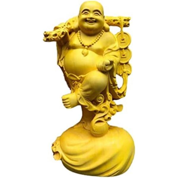 仏像 布袋様 木彫り 木製彫刻 七福神 布袋 様 布袋さま置物 風水 開運