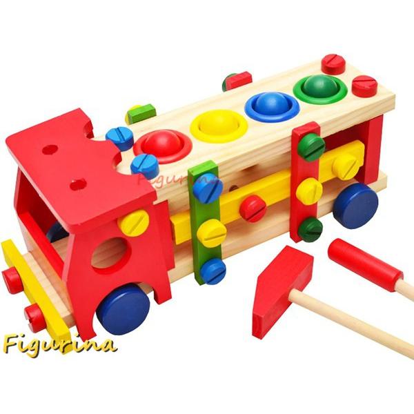 知育玩具 木のおもちゃ 木製 積み木 組み立て工具 オリジナルクロス付