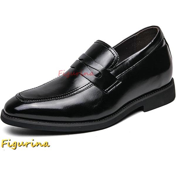 ローファー シークレットシューズ メンズ 合皮 スリッポン 身長アップ 6cmUP 背が高くなる靴 コインローファー 革靴 仕事靴 結婚式