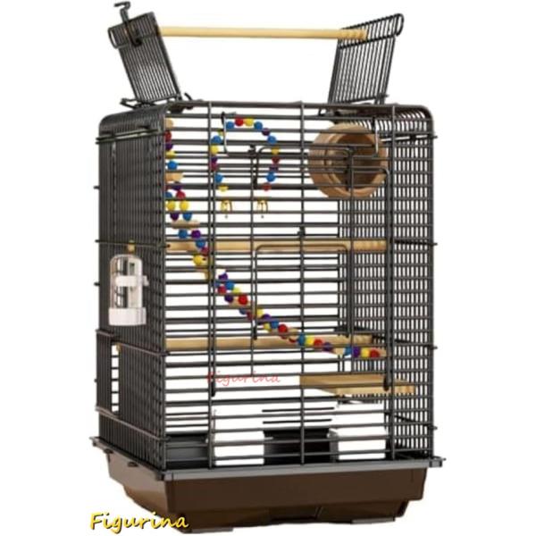 [Release date: August 1, 2024]詳細なデザイン：両開きの天窓やドアプラットフォームの設計は、飼い主と鳥の相互作用を強化し、快適な生活環境を提供します。自由な飛行のための広いスペースを提供：この小型ポータブル鳥かご...