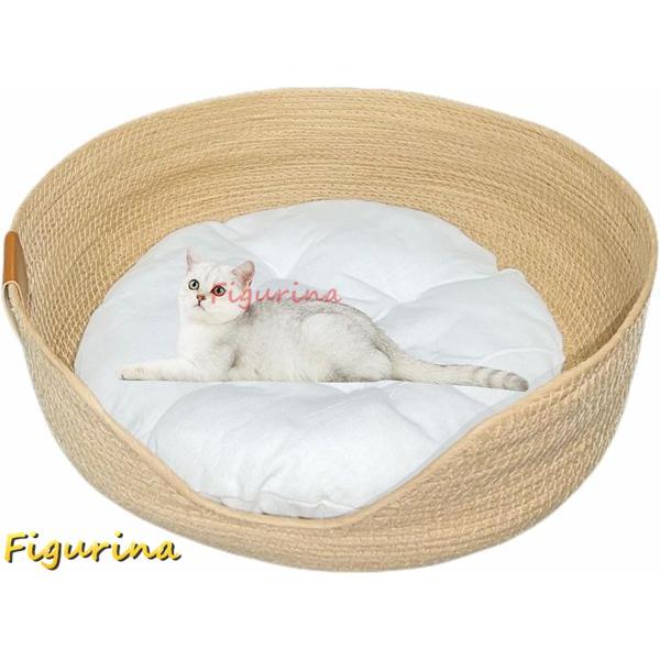 猫ベッドペット 天然素材 手編み 藤編み ペットベッド ラタン