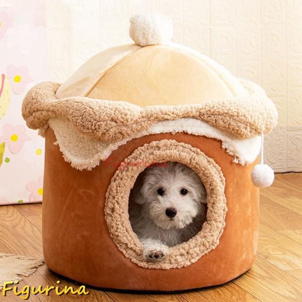 猫ハウス 可愛い ペットハウス ふわふわ 滑り止め 猫用 ハウス 猫ベッド ペットベッド 寝床 クッション ぐっすり眠れる 取り外し可能