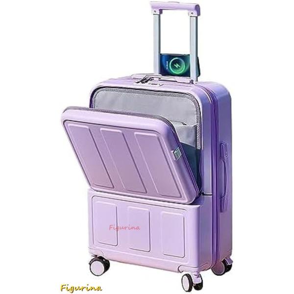 スーツケース ss フロントオープン 機内持ち込み usb キャリー