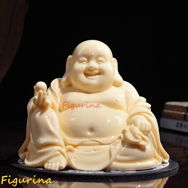 七福神 布袋 置物 陶器製 (高さ9cm×巾10cm)ミニチュア仏像【縁起物
