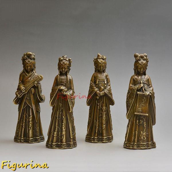 開運七福神 弁財天 セット ブロンズ像 美術品 女性像 美少女像 年代物