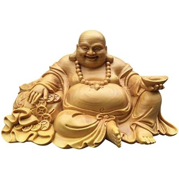 2018❣️ 弥勒笑佛　　布袋　仏像　風水 布袋様 置物 風水グッズ 弥勒菩薩 仏像 布袋様の笑顔 木彫り木製彫刻