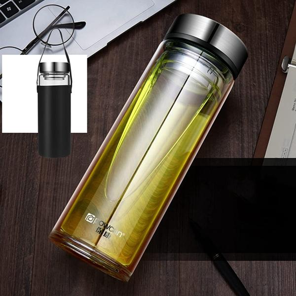 ウォーターボトル 二層ガラス ダブルウォール 1リットル 500ml 800ml
