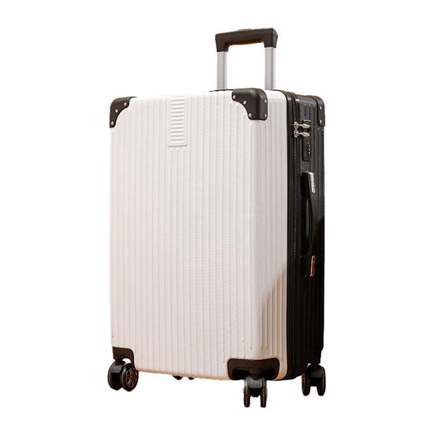軽量Lサイズ　静音8輪　キャリーバッグ　スーツケース　キャリーケース　白 キャリーケース 軽量スーツケース キャリーバッグ 20インチ機内