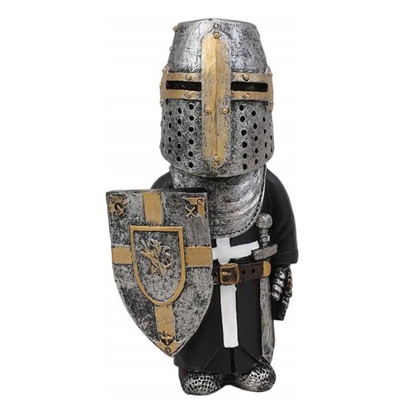 ナイト 置物 ガーデンオーナメント 彫刻 ドラゴン アンティーク風 樹脂 