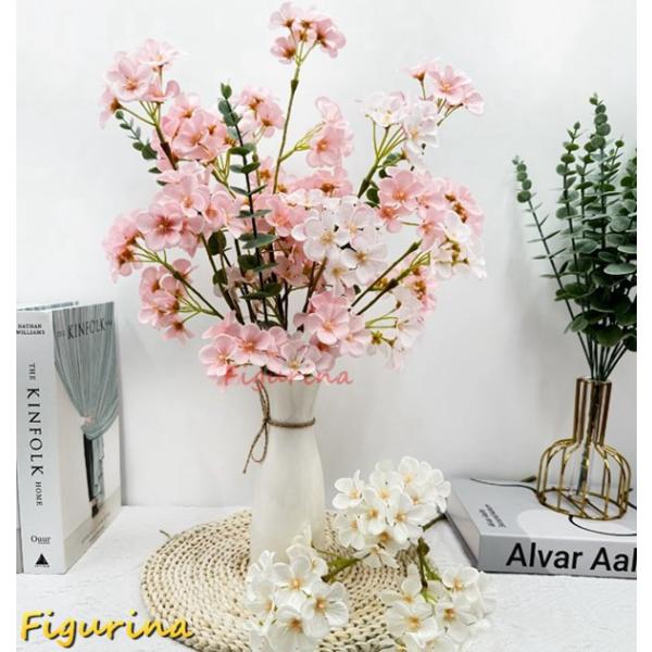 造花アレンジメント 花束 シルクフラワー 高さ約60㎝　花器32㎝ 桜 造花 花束 4本セット 桃の花 春の花 桜の花 絹花 シルクフラワー