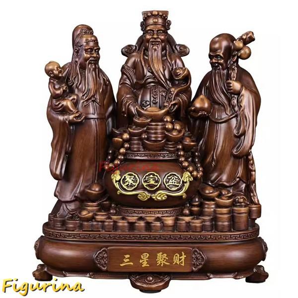 福祿寿 置物 風水グッズ 神像 仏像 福運 招福 昇運 財運 吉祥 文運 長寿 縁起物 樹脂 彫刻 福 祿 寿 開運グッズ 運気アップ