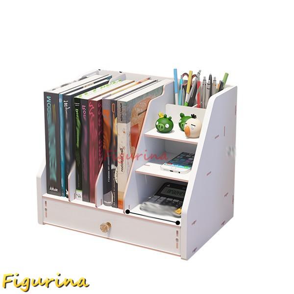 整理 デスク周りもすっきり多機能A4卓上収納ラック 収納 卓上収納ケース 木製 事務用 デスク整理整頓 A4ファイルラック