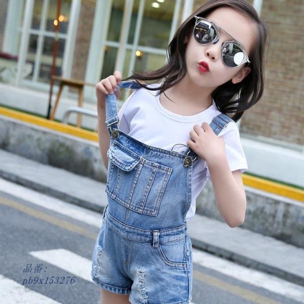 二点超人気可愛い姫系子供服 サロペットパンツ デニム オーバーオール 女の子 キッズ 子ども ジュニア デニム オールインワン Pymr Go Th
