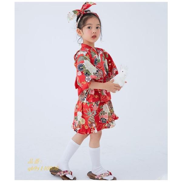 浴衣 ゆかた 女の子 花柄 レトロ夏 カジュアル 可愛い 子供浴衣 和 子供服 4点セット ワンピース キッズ浴衣 Morenotafurt Com