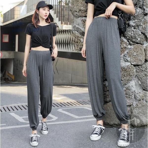 サルエルパンツ 裾ゴム 裾絞り レディース ロング ジョガーパンツ リラックス ダンスパンツ きれいめ 代引不可 無地 ロングパンツ パンツ リゾート Antoniodomingo Es