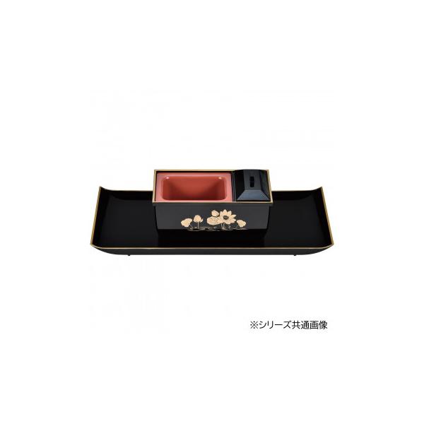 焼香盆やすらぎセット 5.0寸 小 黒(フチ金) 蓮 3808850201021