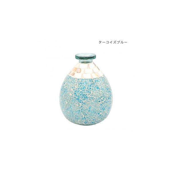 モザイク フラワーベース ターコイズブルー 13025890118 : fika 雑貨