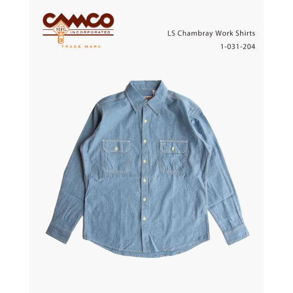 新品タグ付き CAMCO カムコ シャンブレーシャツ L ブルー ワークシャツ CAMCO（カムコ） CAMCO LS Chambray Work Shirts 1-031-204 BLUE