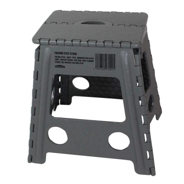 他サイト： 万博 折りたたみ チェア 椅子 イス 踏み台 グレー 幅39×奥33×高40cmの商品画像