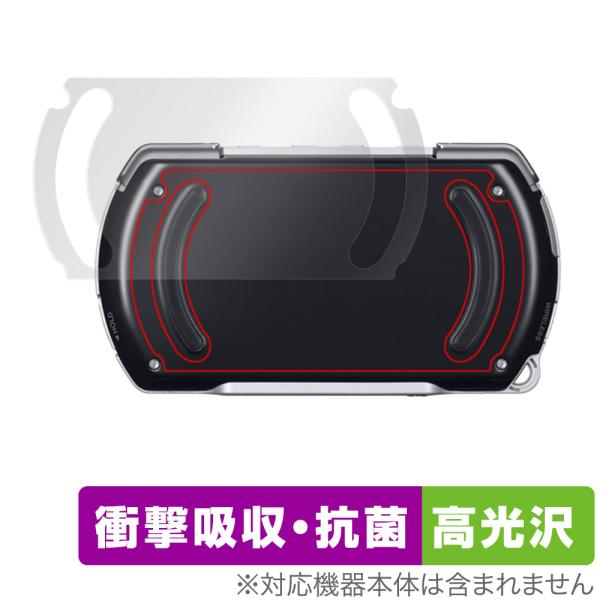PSP go 背面 保護 フィルム OverLay Absorber 高光沢 for ソニー プレイステーションポータブル ゴー 衝撃吸収 高光沢 抗菌 爆買