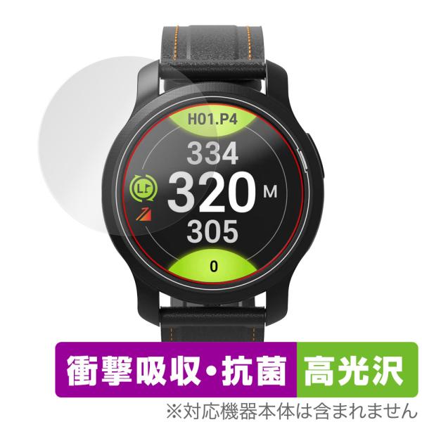 GolfBuddy aim W12 保護 フィルム OverLay Absorber 高光沢 for ゴルフバディー aim W12 ゴルフウォッチ 衝撃吸収 高光沢 抗菌 爆買