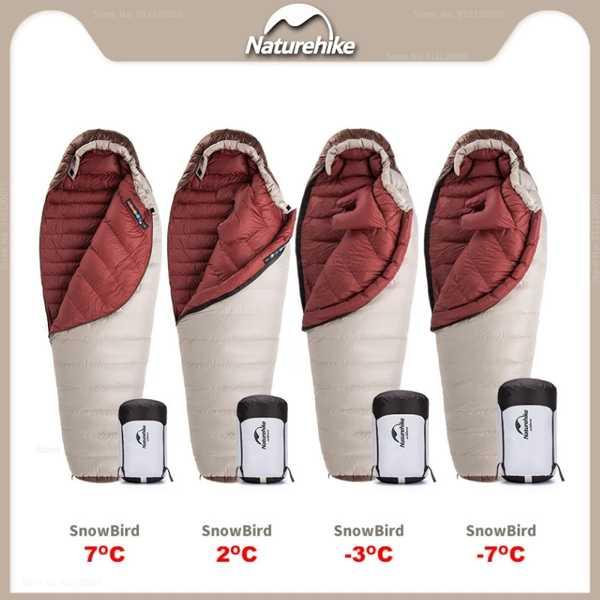 Naturehike-冬 20D ミイラ寝袋 SnowBird 屋外キャンプ超軽量 650FP 