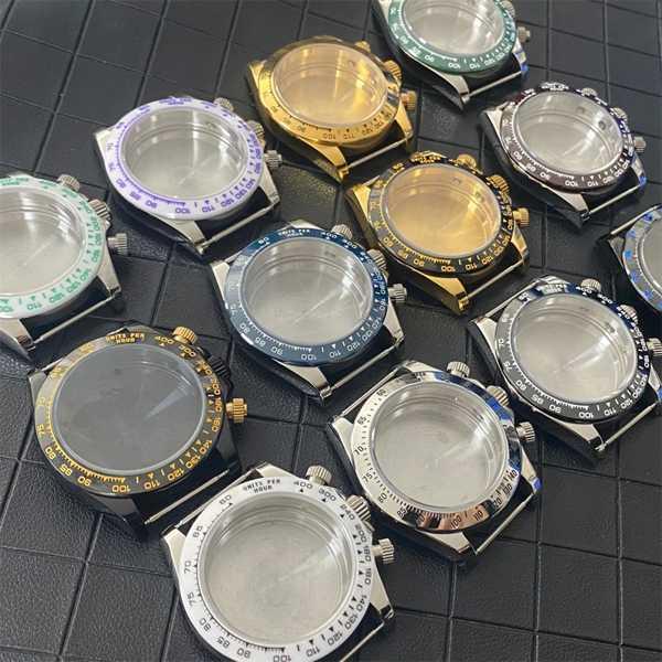 ステンレス鋼と金/黒の時計ケースVk63 ムーブメント フルサンド