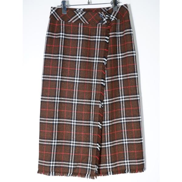 バーバリーロンドン スカート46 BURBERRY LONDONバーバリーロンドン シルクリネン混ツイード調
